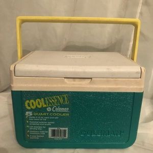 Vintage Coleman Personal 8 lunch box beer cooler green and white 5qt rare